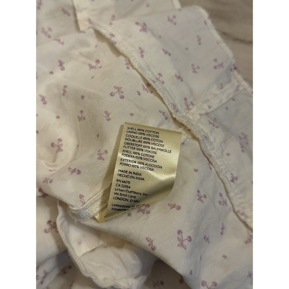 Free People Women's Gabby Cherry Pattern Dress Size L 100% Cotton - Picture 10 of 11